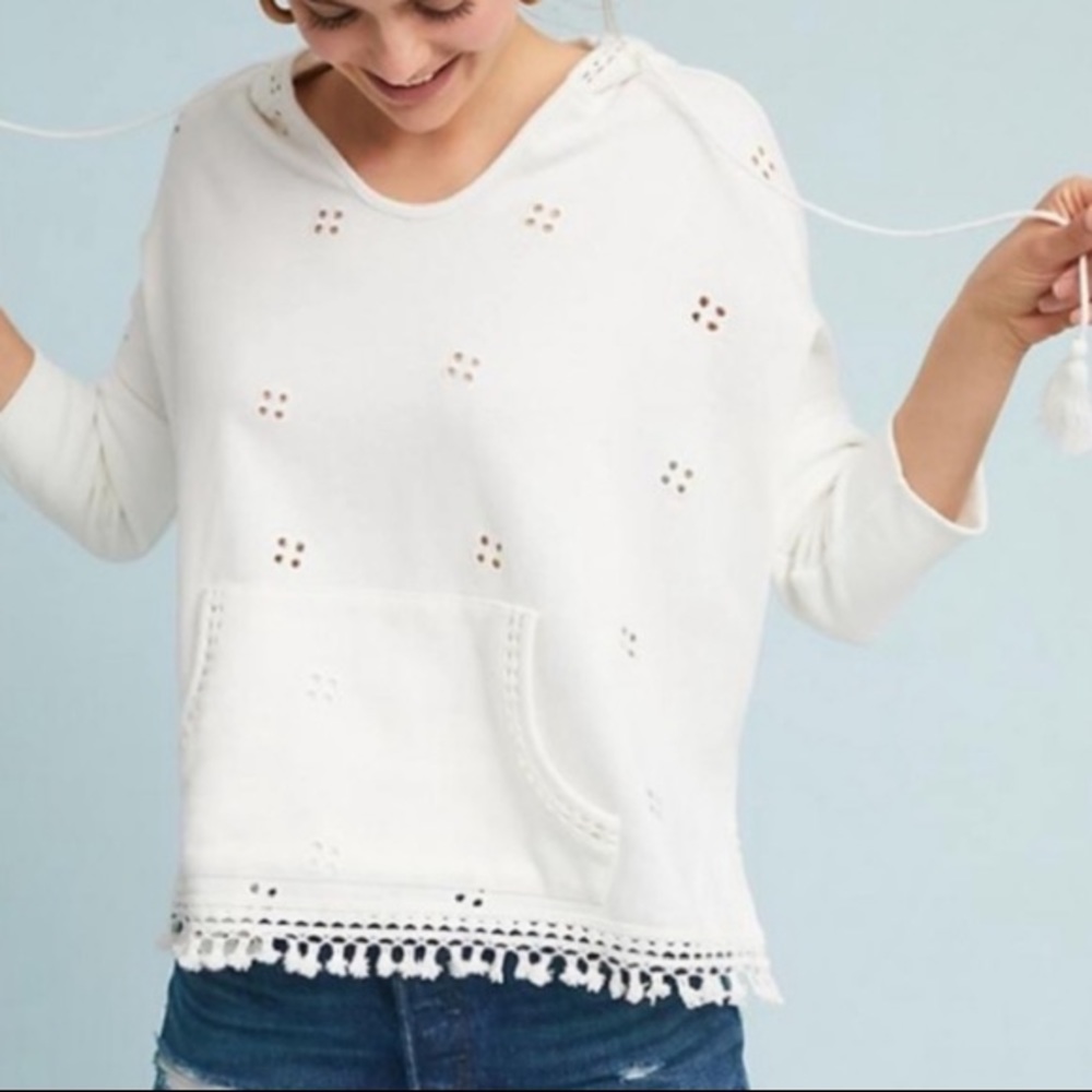 Lilka White Eyelet Pullover - Large